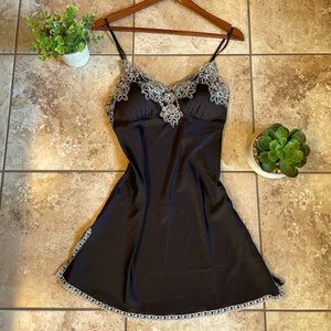 Black Lace Nightgown Slip Dress